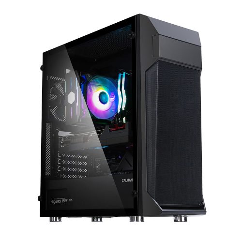 Zalman Z1 Plus ATX Mid Tower PC Case Pre-installed 2 x 120mm blue LED fan in front 1